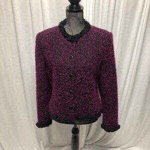 Bridgetown Collection Jacket Womens Size 12 Button Up Wool Blend Blazer Office